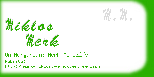 miklos merk business card